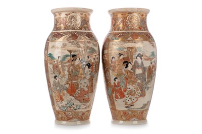 Lot 954 - PAIR OF JAPANESE SATSUMA VASES