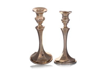 Lot 1355 - PAIR OF EDWARDIAN SILVER CANDLESTICKS