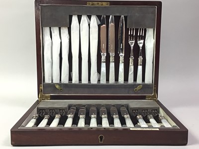 Lot 339 - SET OF TWELVE DESSERT KNIVES AND FORKS