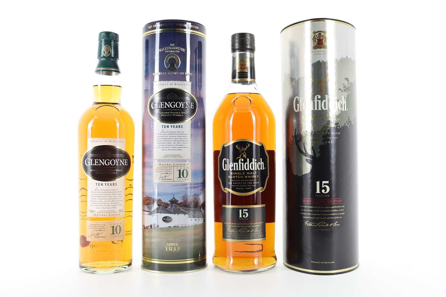 Lot 27 - GLENGOYNE 10 YEAR OLD AND GLENFIDDICH 15 YEAR OLD DISTILLERY EDITION