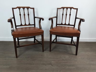 Lot 354 - SET OF EIGHT MAHOGANY SQUARE BACK DINING CHAIRS