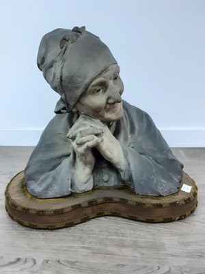 Lot 1287 - BERTHE GIRARDET (FRENCH 1867-1940), BUST OF AN OLD LADY