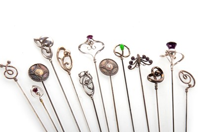 Lot 1348 - CHARLES HORNER LTD., COLLECTION OF FIFTEEN SILVER HATPINS