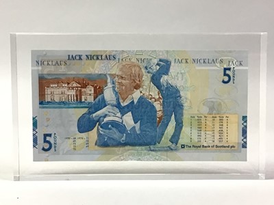 Lot 449 - JACK NICKLAUS ROYAL BANK OF SCOTLAND £5 NOTE