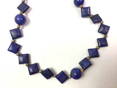 Lot 410 - LAPIS LAZULI NECKLACE AND BRACELET