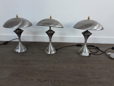 Lot 430 - GROUP OF THREE CHROME DESK LAMPS