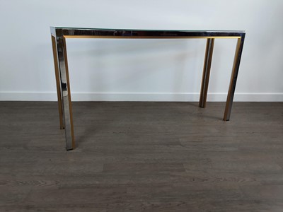 Lot 459 - MODERN CHROME AND GILT HALL TABLE