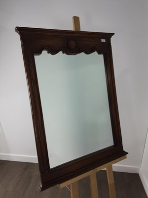 Lot 395 - OAK OVERMANTEL MIRROR