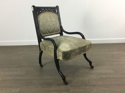 Lot 468 - EBONISED ARMCHAIR