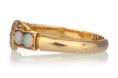 Lot 464 - OPAL AND DIAMOND RING