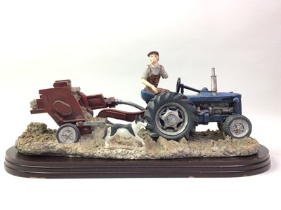 Lot 480 - RESIN MODEL OF A TRACTOR AND BALER