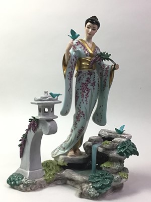 Lot 573 - TWO FRANKLIN MINT FIGURES OF GEISHA