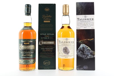 Lot 90 - TALISKER 10 YEAR OLD PRE-2005 AND CRAGGANMORE 1990 DISTILLERS EDITION 75CL
