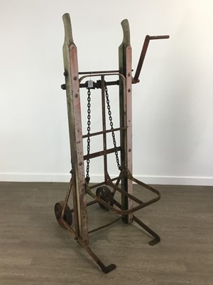 Lot 536 - VINTAGE IRON AND WOOD SACK BARROW