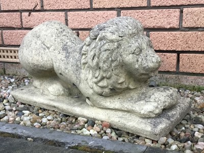 Lot 543 - FOUR COMPOSITE STONE STATUES