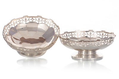 Lot 1371 - PAIR OF GEORGE V SILVER BONBON DISHES