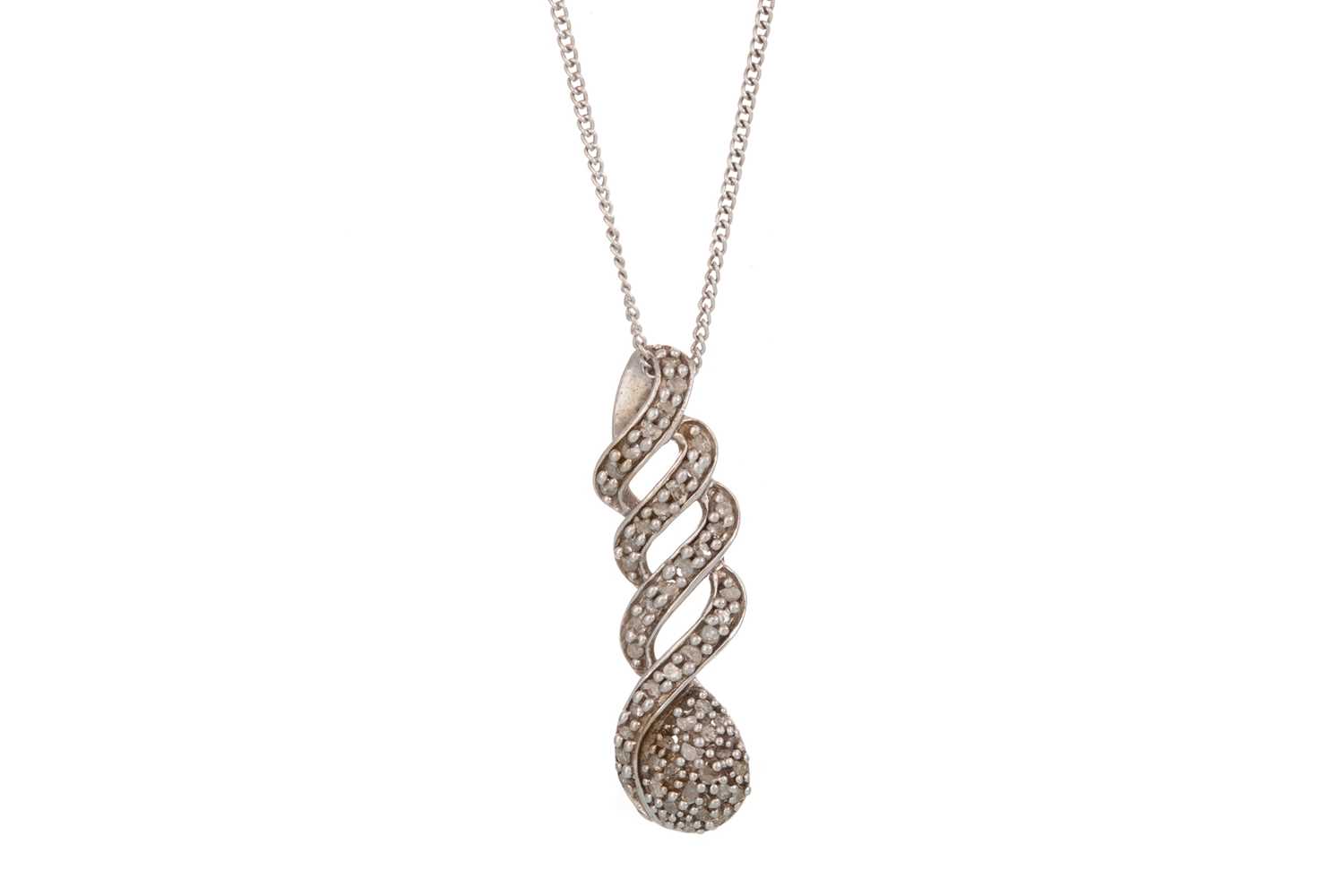 Lot 476 - DIAMOND TWIST PENDANT