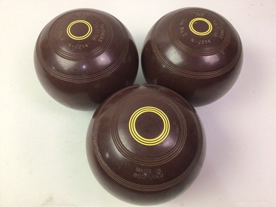 Lot 627 - GROUP OF THREE LAWN BOWLS