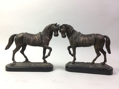 Lot 598 - PAIR OF SPELTER MODELS OF HORSES