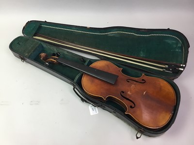 Lot 625 - VIOLIN AND TWO BOWS