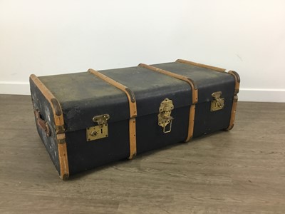 Lot 695 - TWO VINTAGE TRAVEL TRUNKS