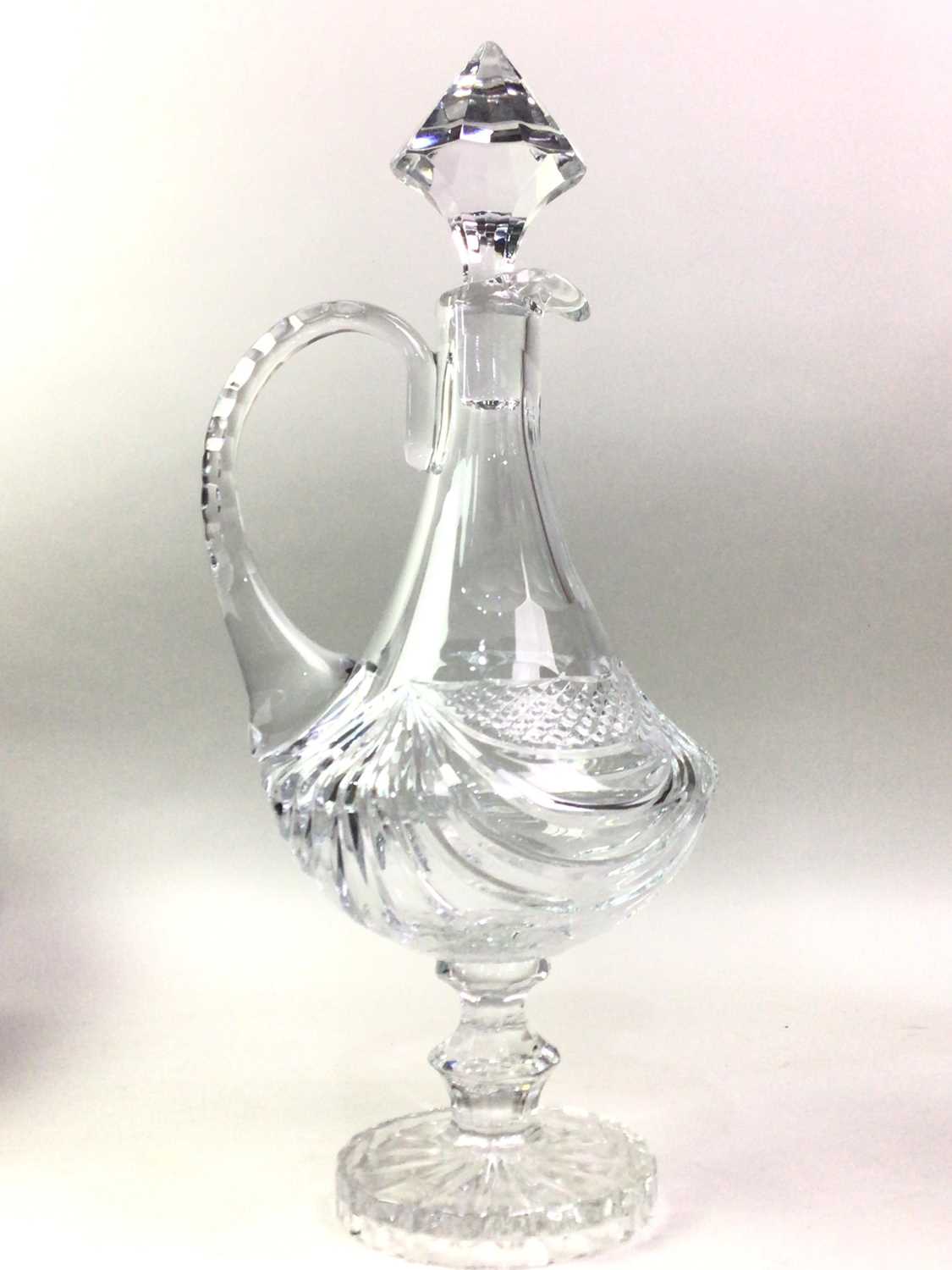 Lot 6 - CUT GLASS CLARET JUG