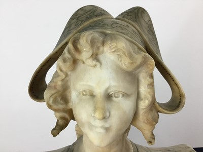 Lot 420 - GINO LAPINI (ITALIAN, C. 19TH / 20TH CENTURY), MARBLE BUST OF YOUNG LADY