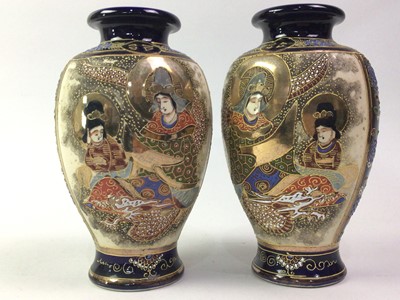 Lot 112 - PAIR OF SATSUMA VASES