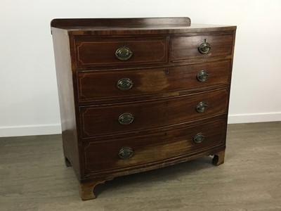 Lot 165 - GEORGIAN MAHOGANY BOW FRONT CHEST OF DRAWERS