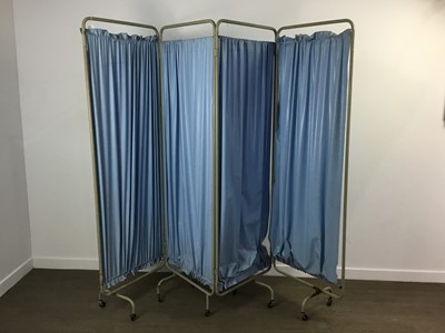 Lot 166 - PAIR OF MEDICAL TUBULAR METAL FOUR FOLD SCREENS