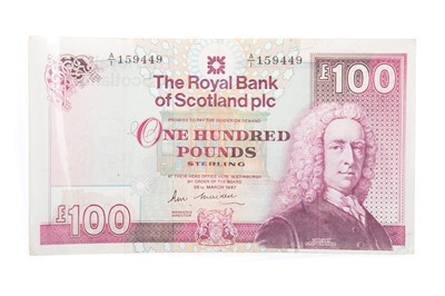Lot 19 - ROYAL BANK OF SCOTLAND ONE HUNDRED POUND NOTE