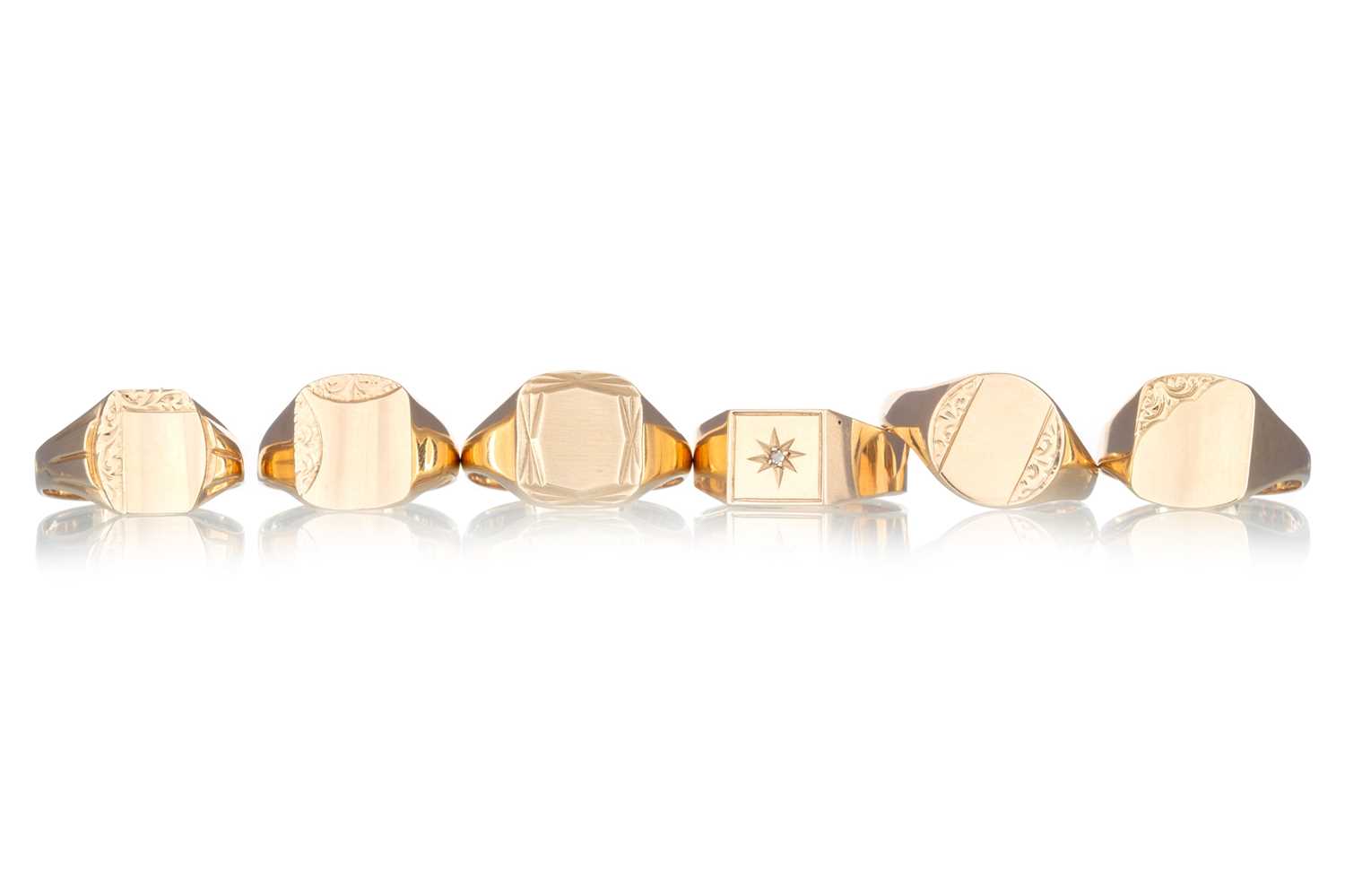 Lot 505 - SIX SIGNET RINGS