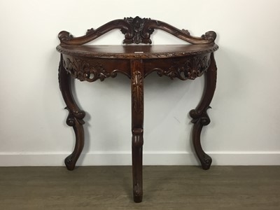 Lot 272 - MAHOGANY D-SHAPED SIDE TABLE