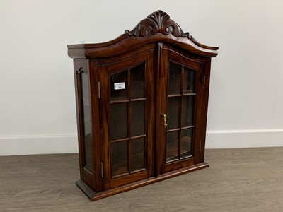 Lot 280 - MAHOGANY HANGING DISPLAY CABINET