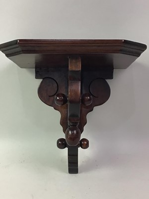 Lot 281 - PAIR OF CARVED MAHOGANY WALL BRACKETS