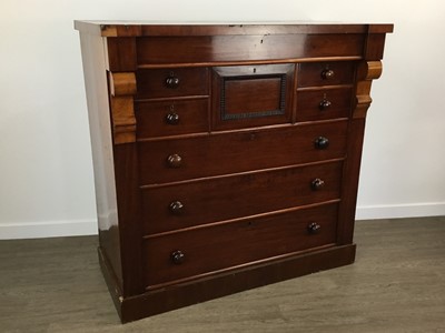 Lot 283 - VICTORIAN MAHOGANY COLUMN CHEST OF DRAWERS