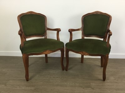 Lot 305 - PAIR OF WALNUT ARMCHAIRS