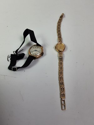 Lot 254 - TWO GOLD CASED WRIST WATCHES