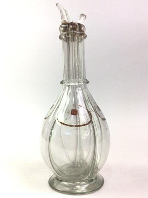 Lot 380 - FRENCH FOUR DIVISION GLASS DECANTER