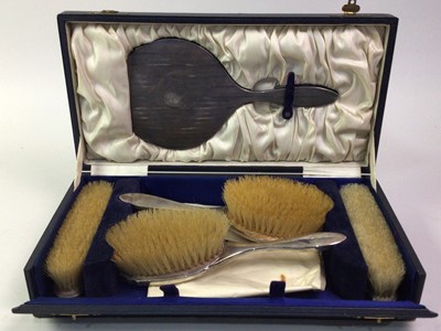 Lot 396 - GEORGE V SILVER ART DECO VANITY SET