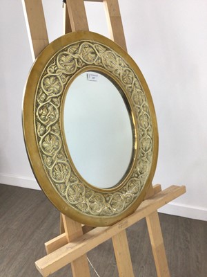 Lot 357 - ARTS & CRAFTS BRASS MIRROR