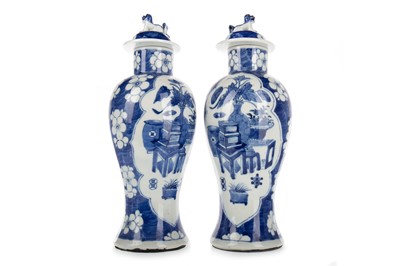 Lot 969 - PAIR OF CHINESE BLUE AND WHITE VASES