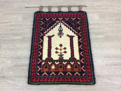 Lot 176 - WOOLWORK WALL HANGING RUG