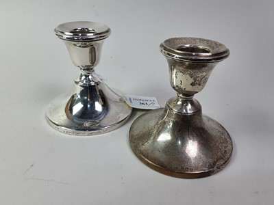 Lot 363 - PAIR OF GEORGE V SILVER CANDLESTICKS