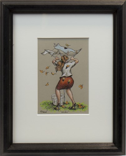 Lot 10 - * GRAHAM H D MCKEAN, WHIRLI pastel and ink on...