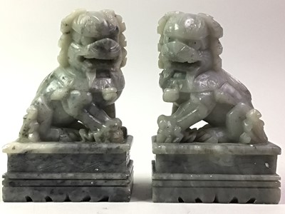 Lot 481 - PAIR OF CHINESE HARDSTONE FOE DOGS