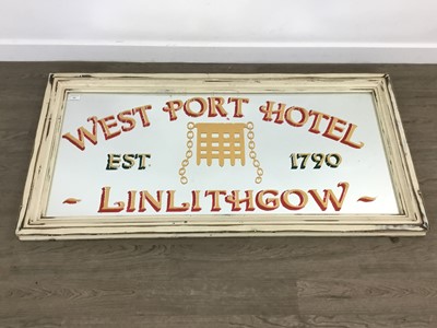 Lot 439 - WEST PORT HOTEL LINLITHGOW ADVERTISING MIRROR