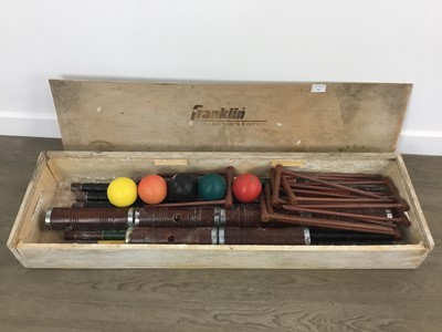 Lot 441 - VINTAGE CROQUET SET