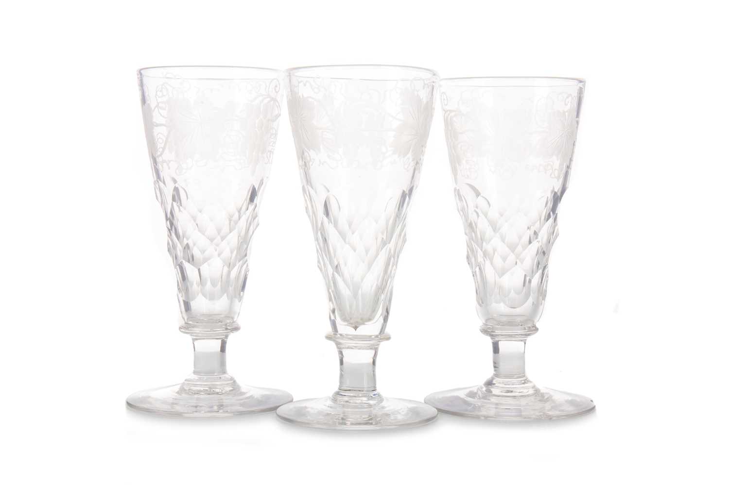 Lot 1324 - THREE WINE GLASSES