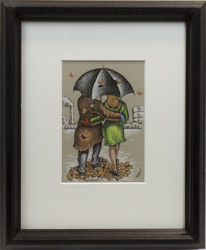 Lot 29 - * GRAHAM H D MCKEAN, AUTUMN pastel and ink on...